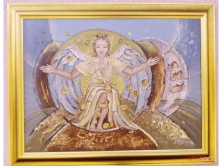 Angyal olaj-vászon festmény, MAROSI ILONA kortárs képzőművész alkotása