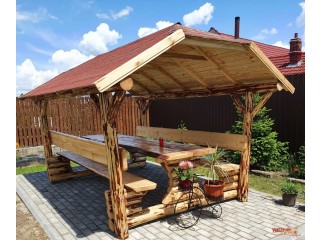 Pavilonok, szaunák, pergolák, kerti bútorok, hinták, lugasok